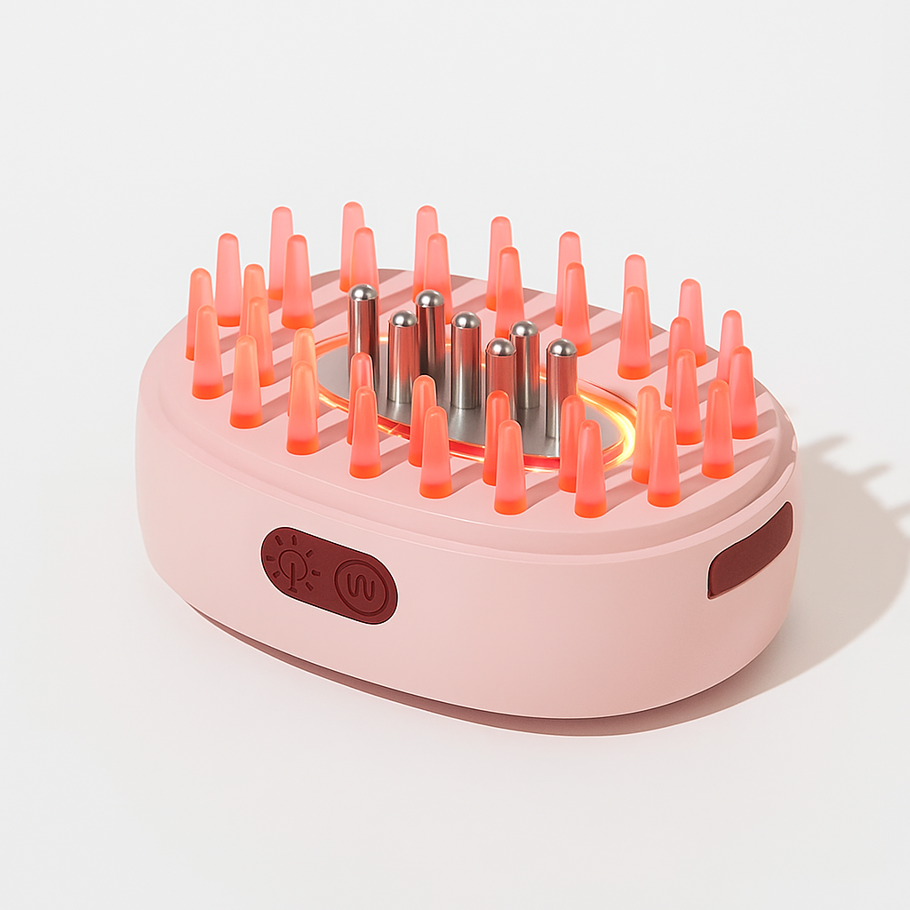 Brosse Massante LED & Diffuseur d’Huile Capillaire - Caribioty