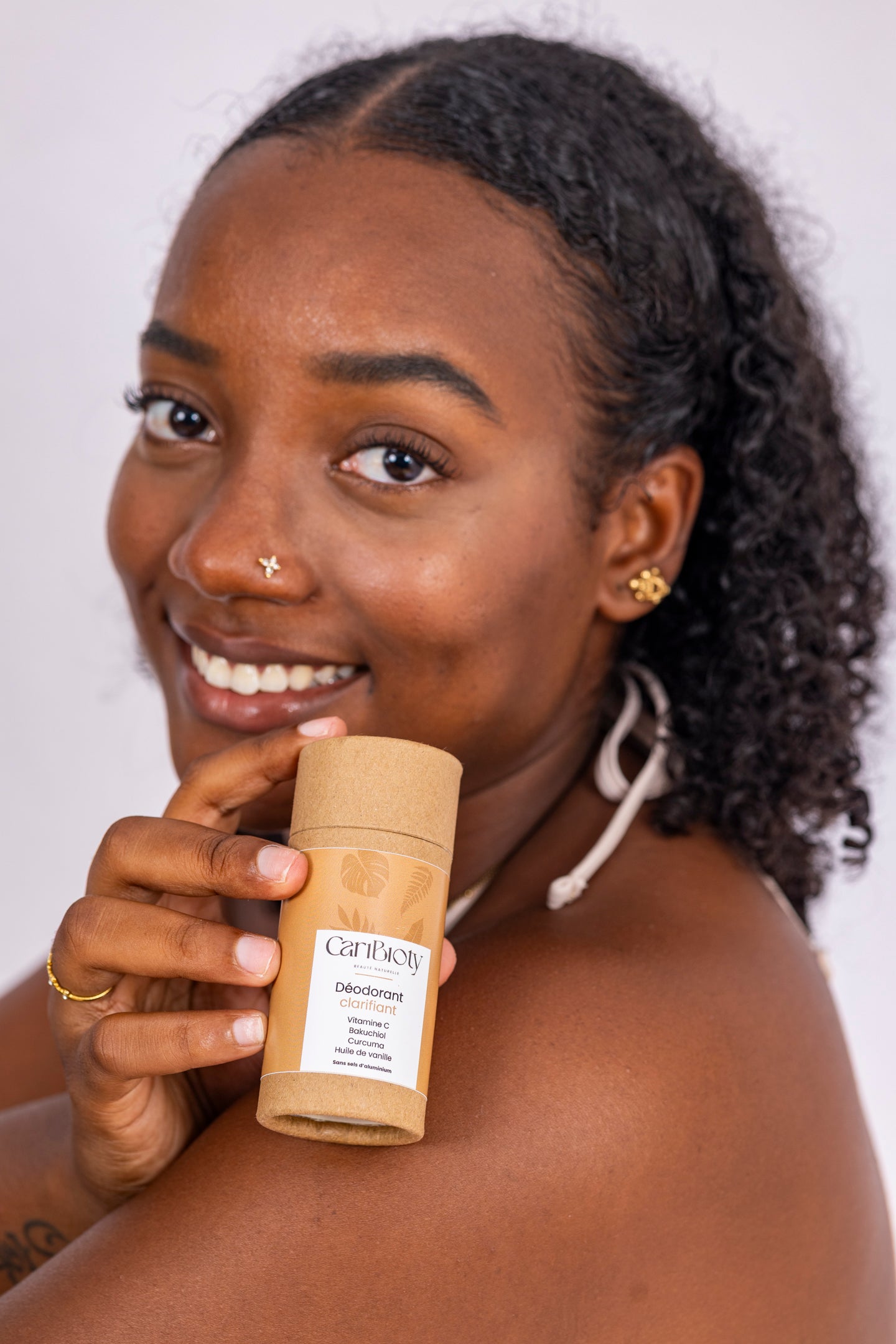 Déodorant clarifiant solide - Vitamine C - Bakuchiol - Curcuma - Caribioty