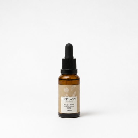 Huile à Barbe Nourrissante — Acide Hyaluronique, Gombo, Ricin & Chanvre
