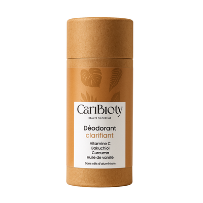 Déodorant clarifiant solide Vitamine C Bakuchiol Curcuma CariBioty